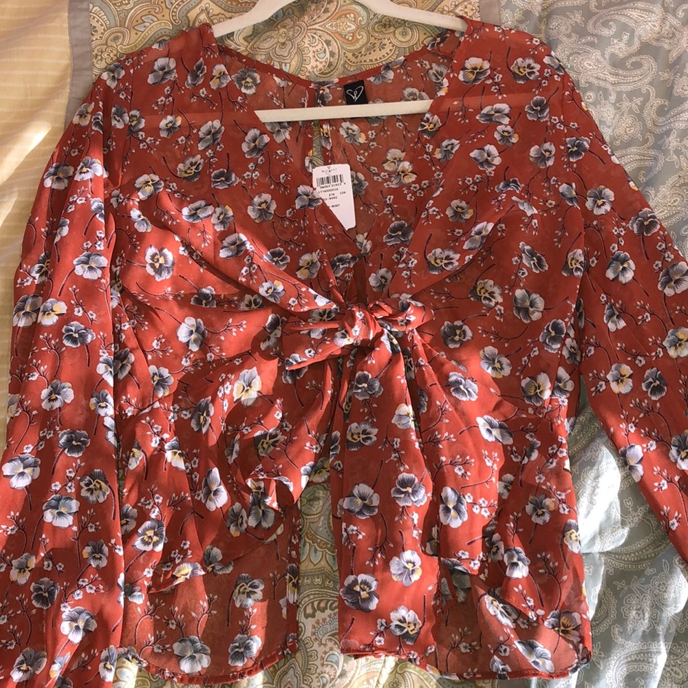 Tie front blouse